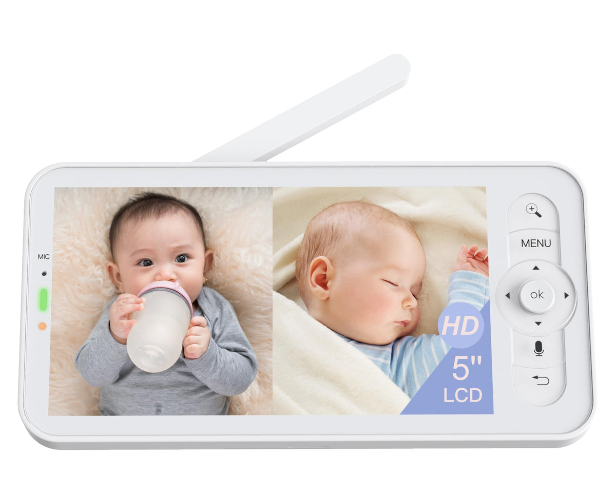 ARENTI 2025 upgraded 5-inch display front view for clear baby monitoring from any room