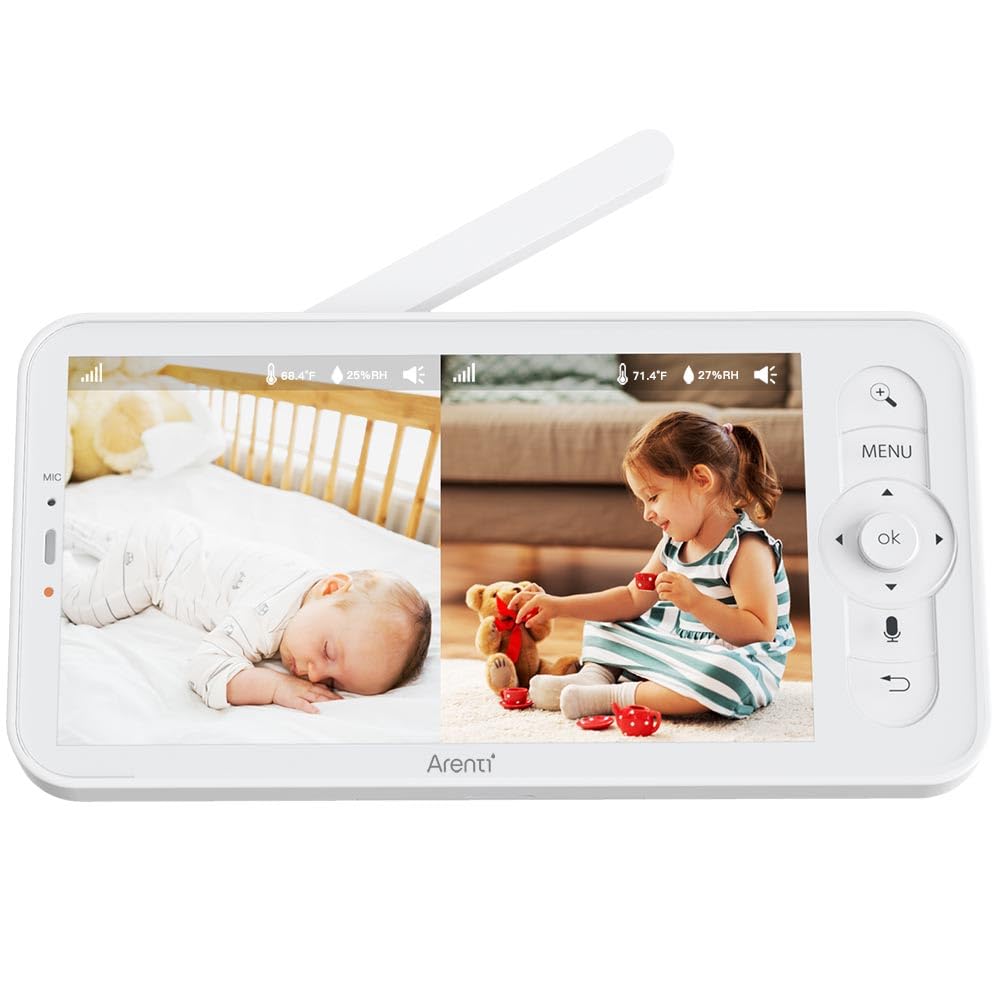 ARENTI 5-Inch wireless baby monitor front view for effortless bedside viewing