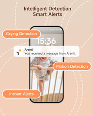 ARENTI baby monitor 360 view remote control provides flexible positioning from anywhere.