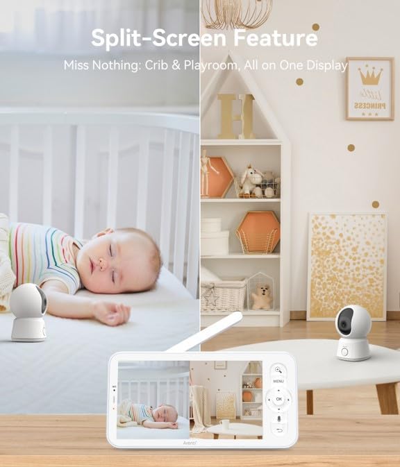 ARENTI Baby Monitor 5-inch display delivers easy local viewing with clear video.