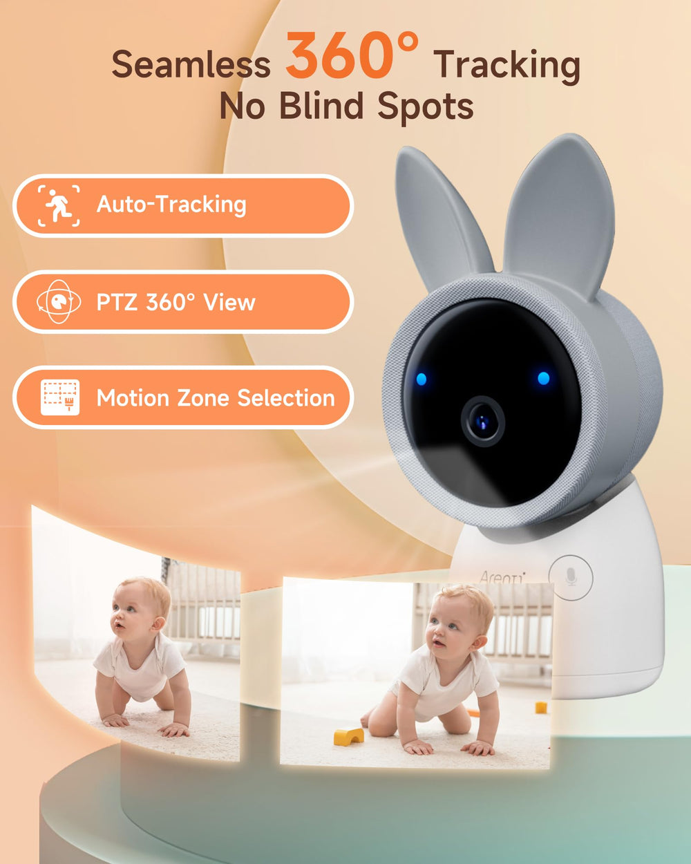 ARENTI baby monitor temp and humidity sensor helps maintain comfortable nursery conditions.