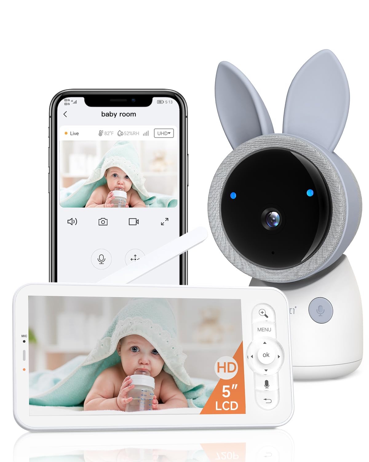 ARENTI upgraded baby monitor 4MP camera for clear video and reliable monitoring.