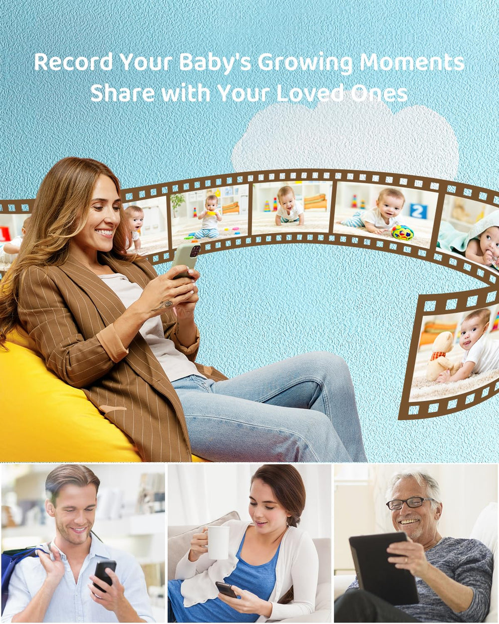 ARENTI upgraded baby monitor app control enables easy remote access.