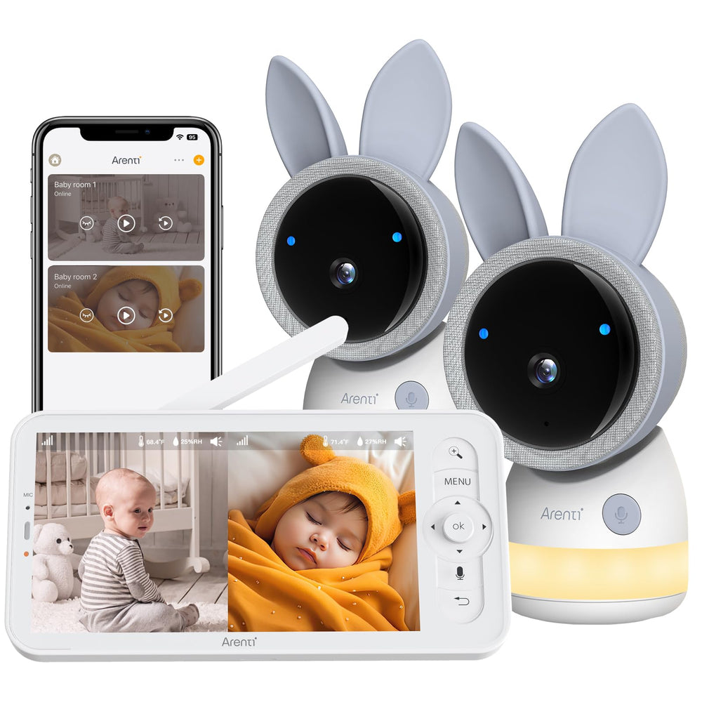 ARENTI upgraded baby monitor dual-camera included for two-room monitoring.