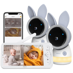 ARENTI upgraded baby monitor dual-camera included for two-room monitoring.