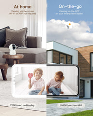 ARENTI WiFi baby monitor display screen in-use for real-time viewing.