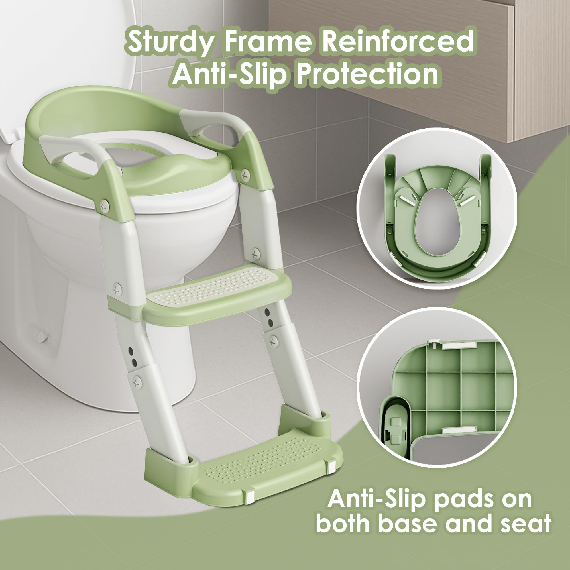 Argenens height-adjustable potty seat grows with the child for comfort.
