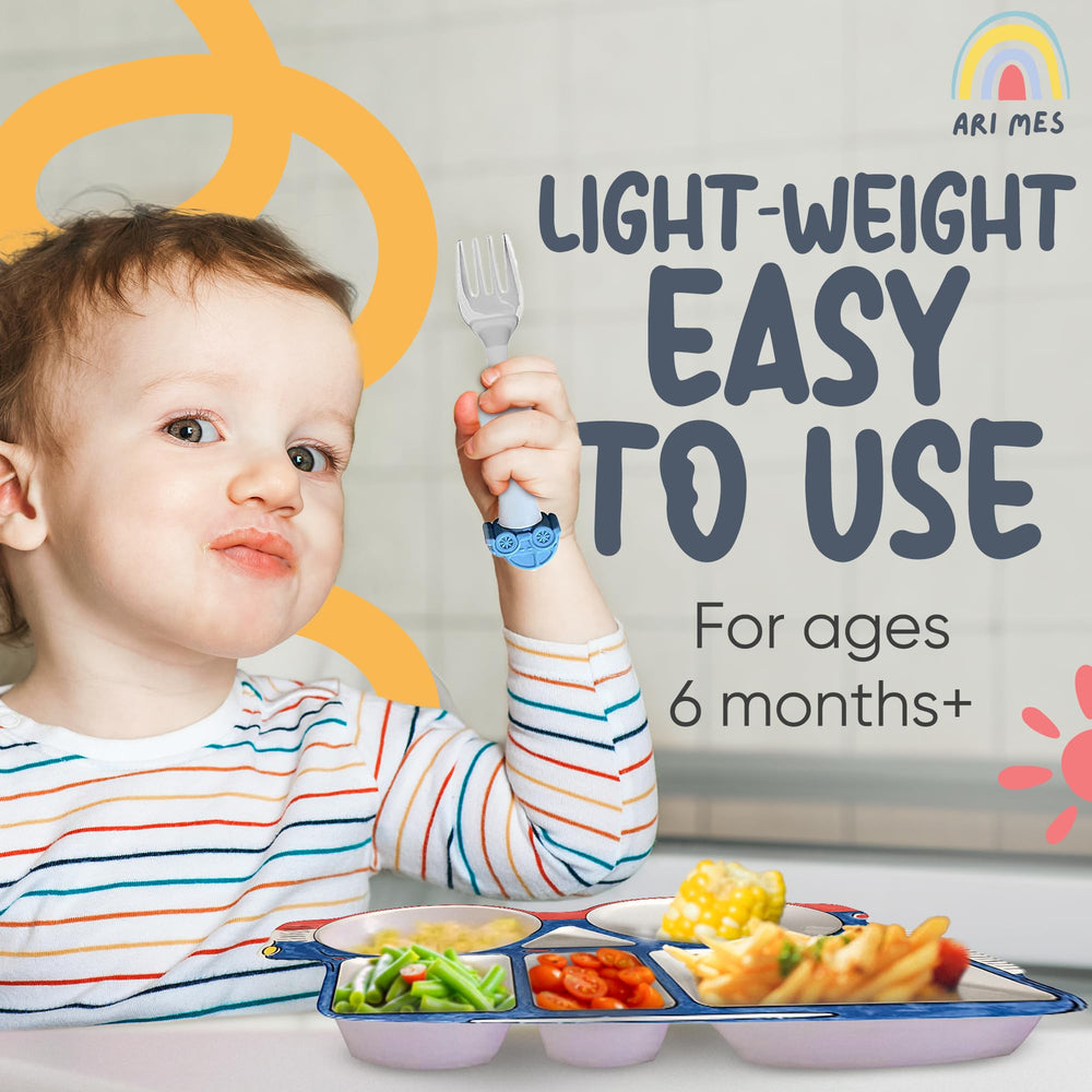 ARI MES BPA-free melamine plate for kids offers easy cleanup after busy mealtimes