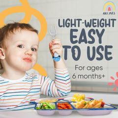 ARI MES BPA-free melamine plate for kids offers easy cleanup after busy mealtimes