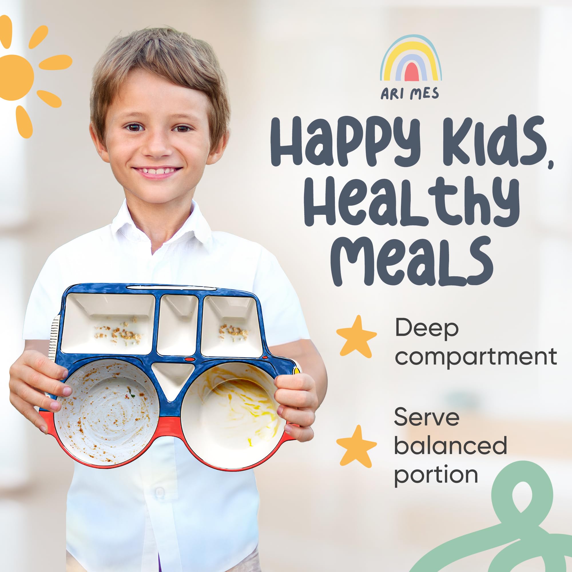 ARI MES dishwasher-safe toddler dinnerware simplifies cleanup for busy families