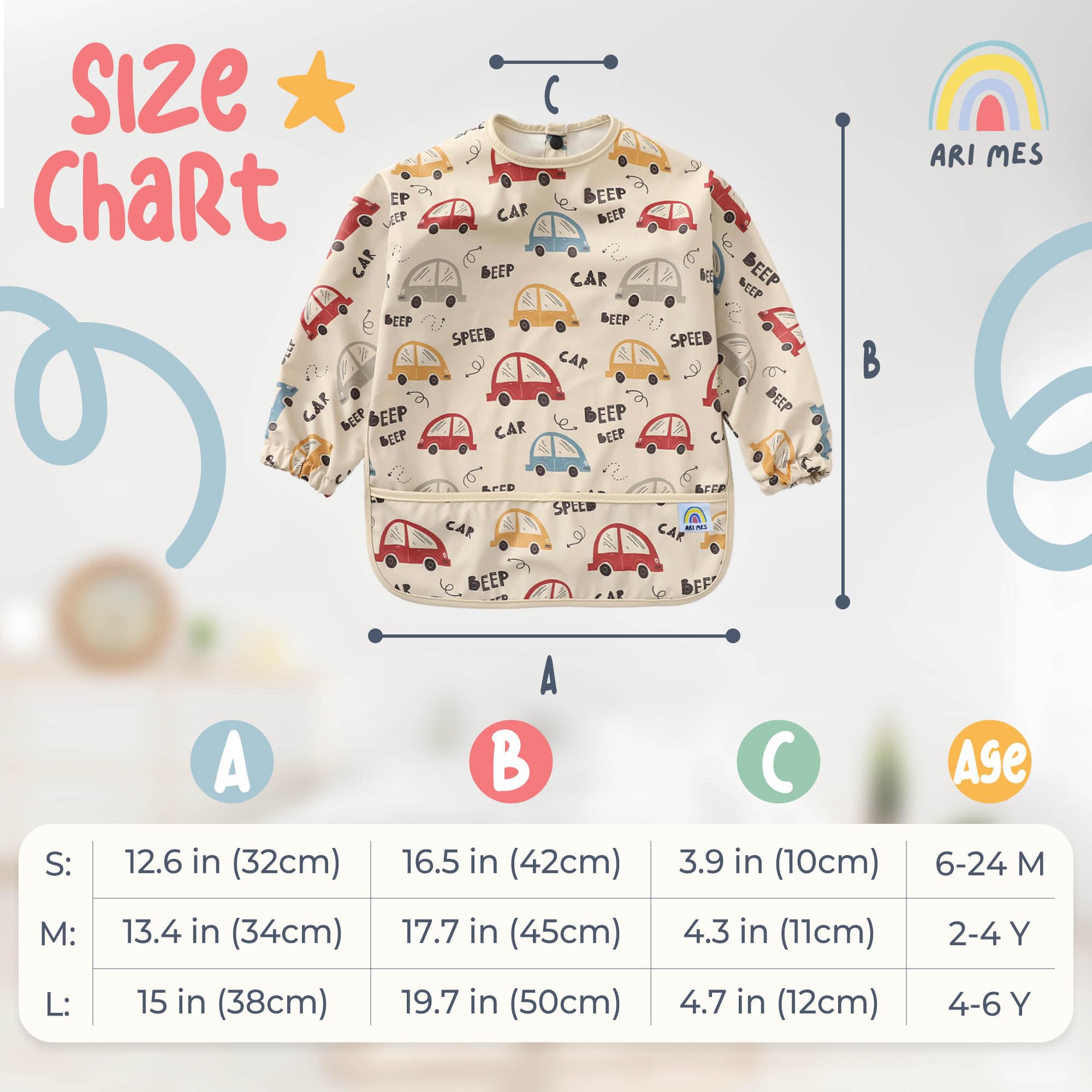 ARI MES wearing-mealtime bib demonstrating full-coverage protection during meals