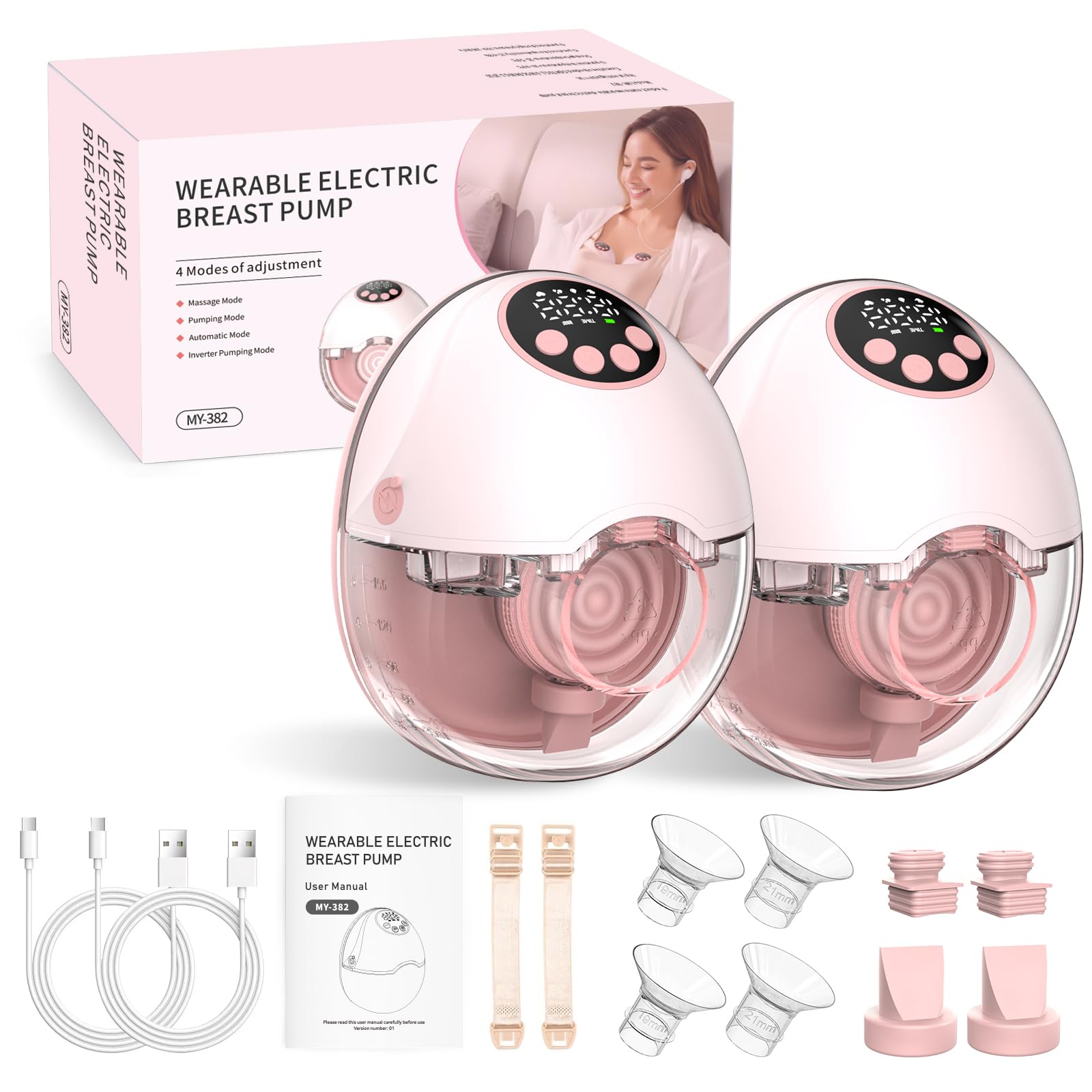 ARICHOMY hands-free pump worn discreetly under clothing for on-the-go pumping.