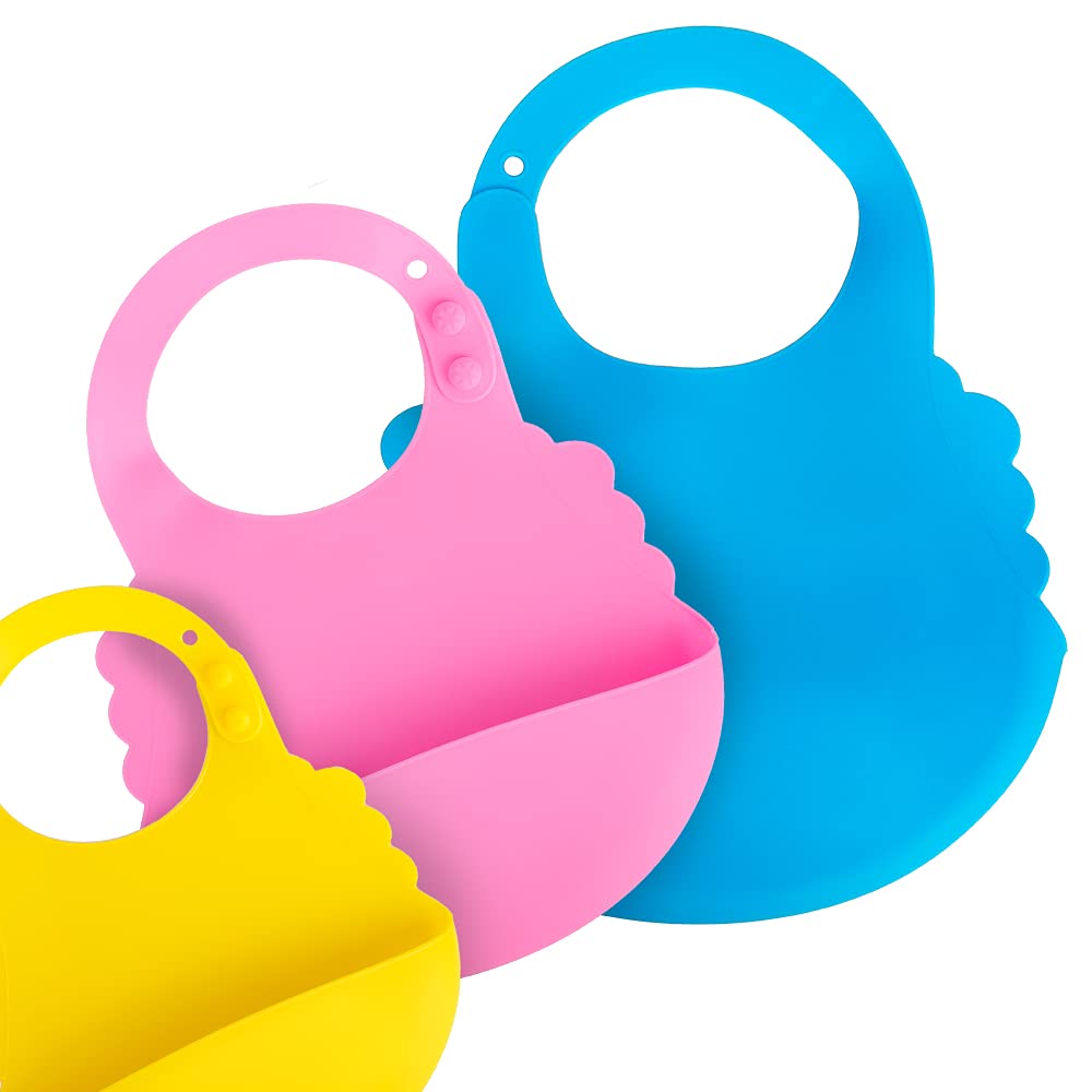 Aricsen silicone baby bib in orange offers soft, skin-friendly comfort during feeding.