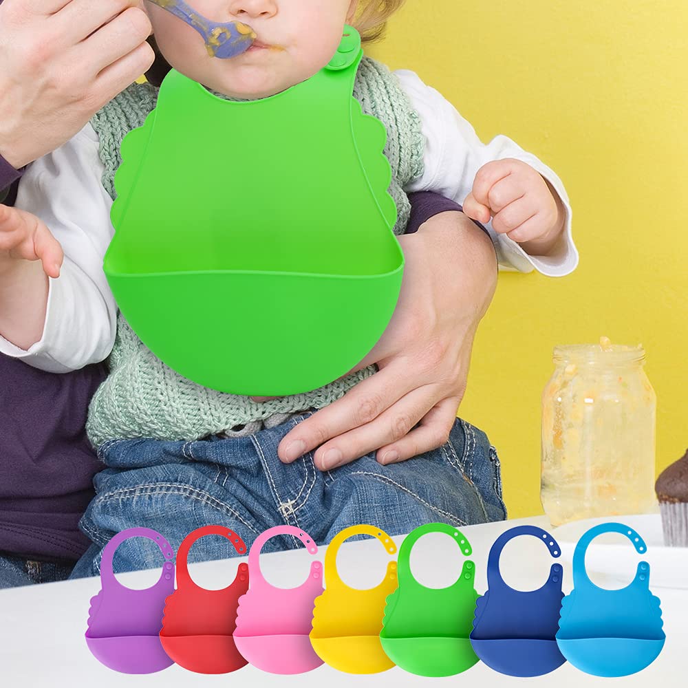 Aricsen silicone baby bib in purple suits boys and girls with unisex style.