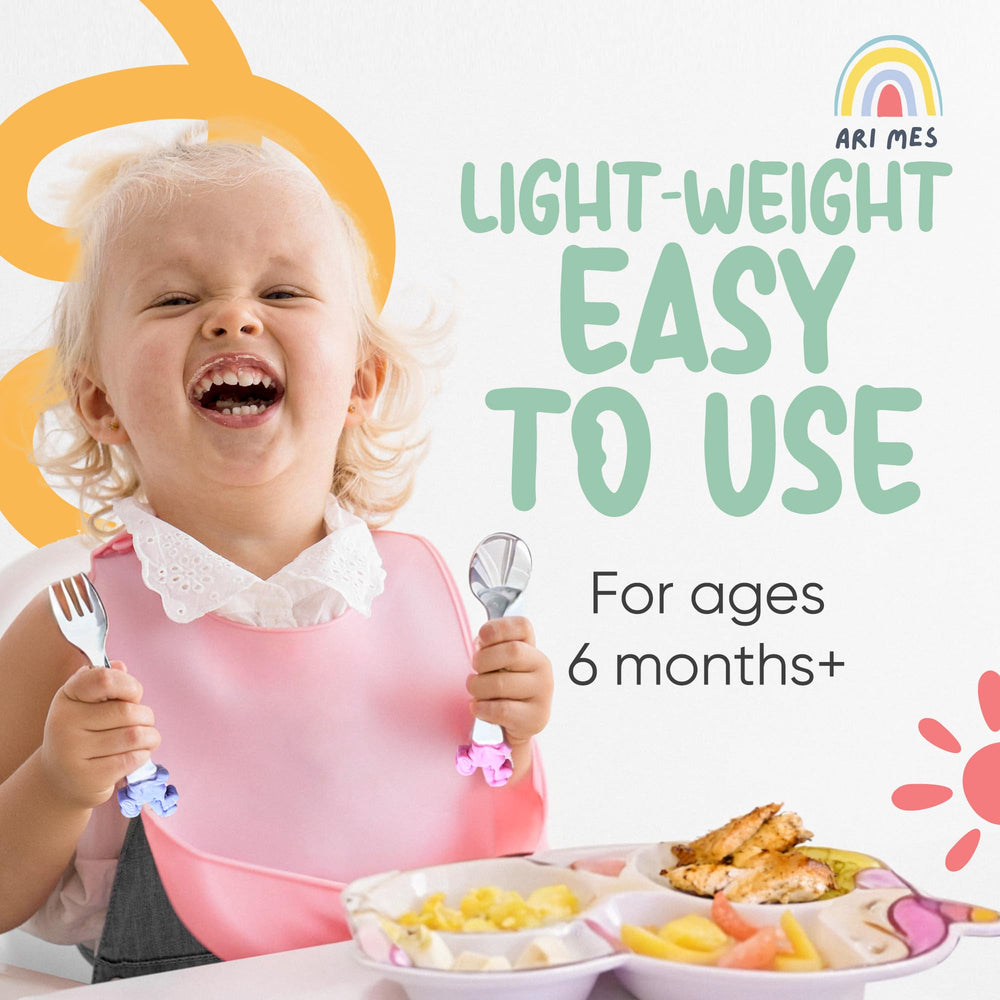 ARI MES unicorn dining set adds colorful, joyful mealtime to toddlers' routines.