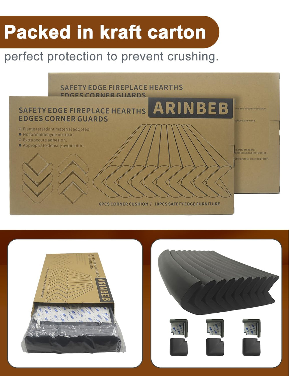 Arinbeb black corner protector complements modern living room aesthetics while safeguarding kids.