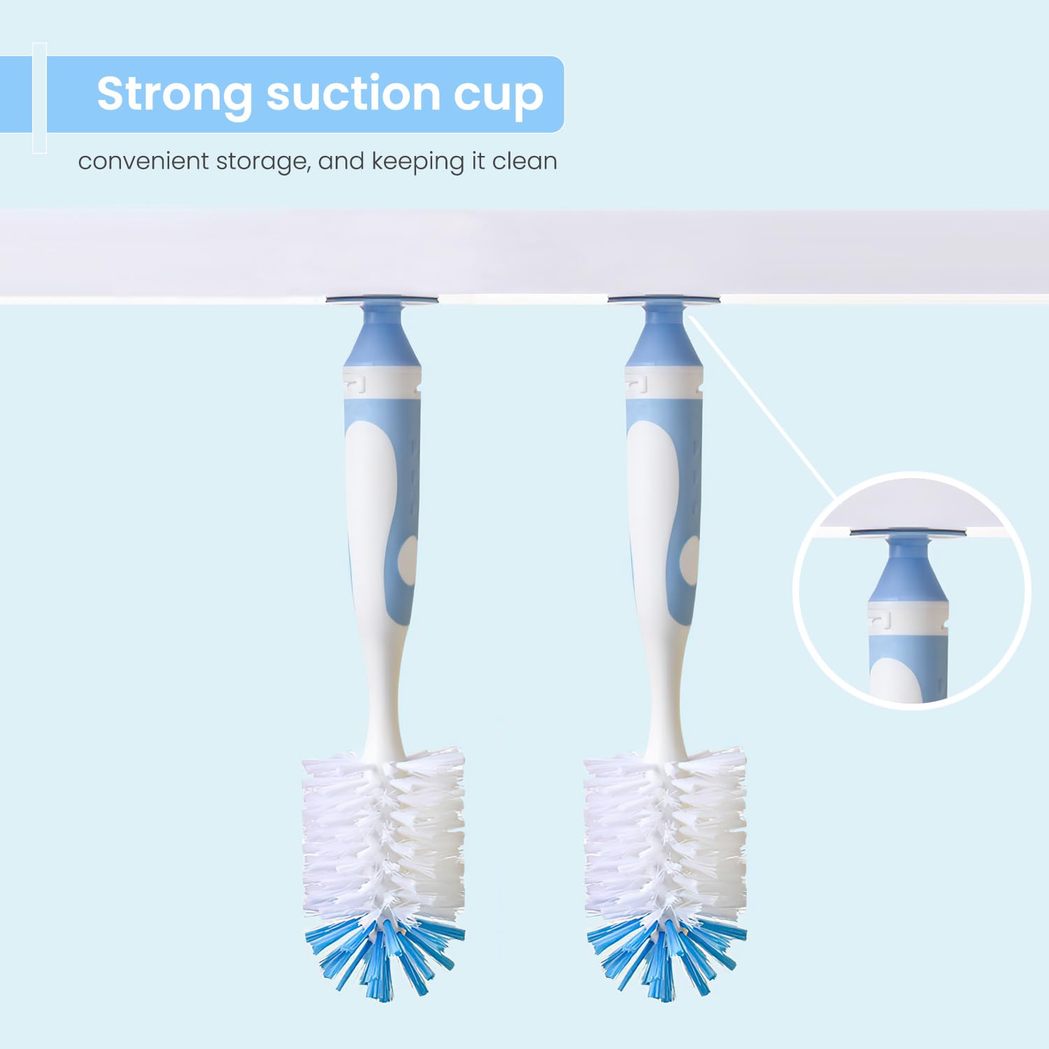 Ariseno hidden nipple brushes tucked on suction cup for easy access