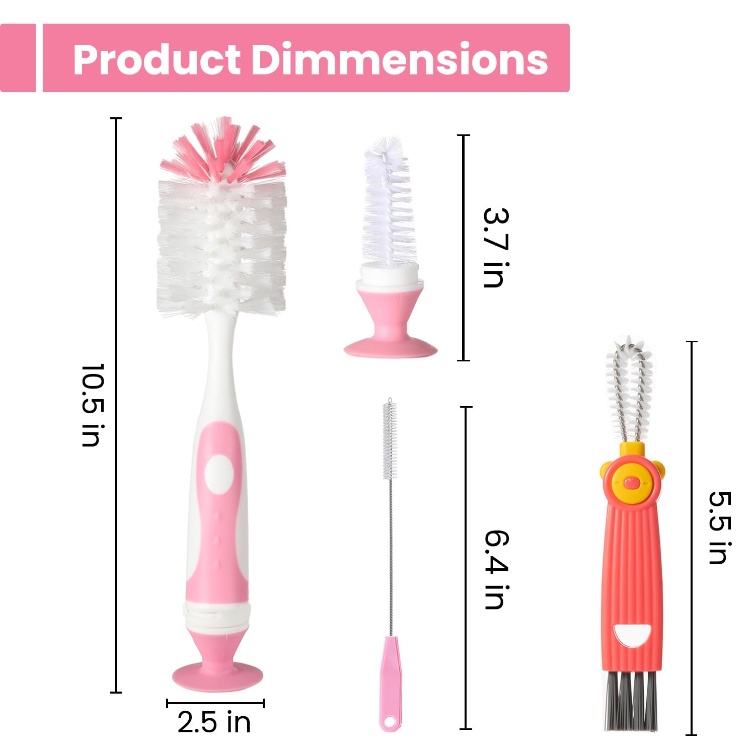 Ariseno pink nipple brush cleans tiny openings with precision