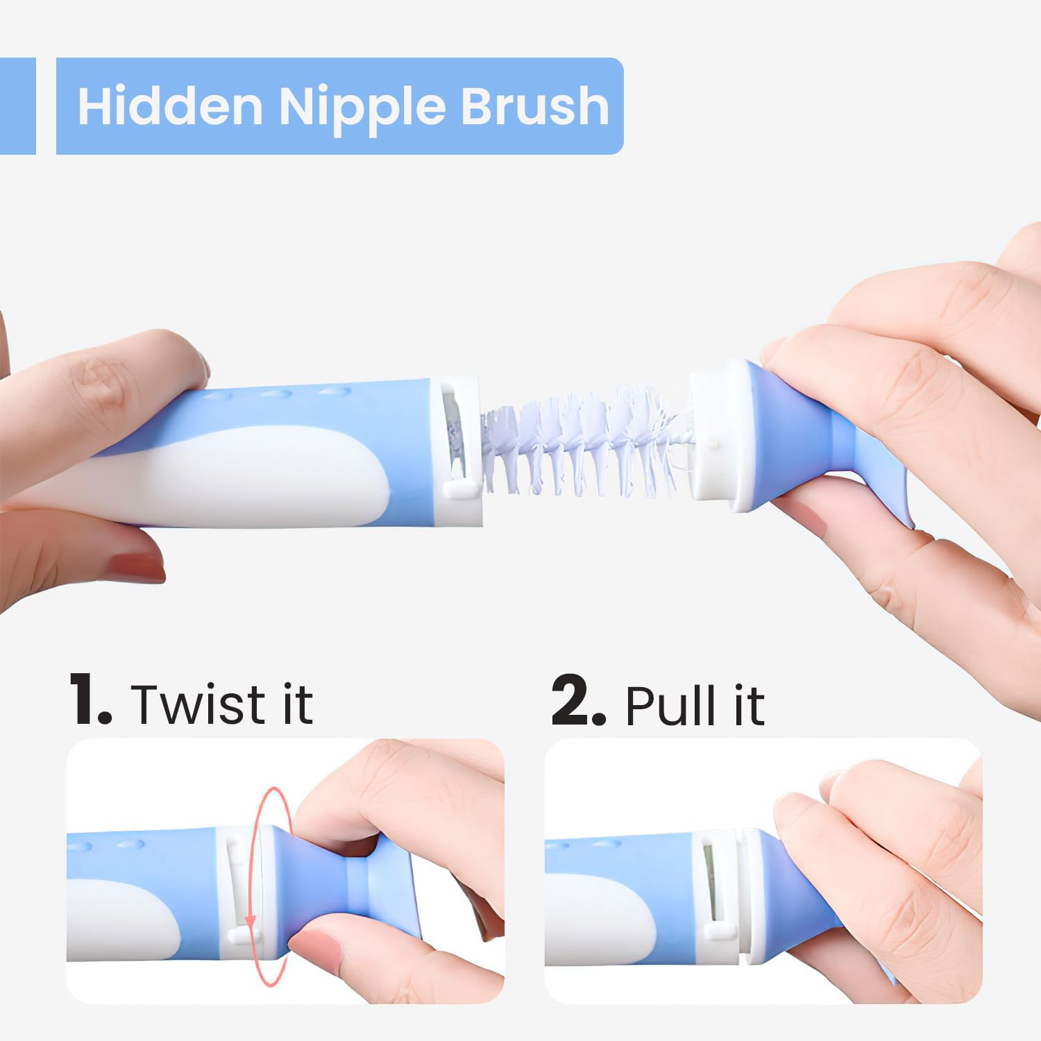 Ariseno pink straw brush reaches inside narrow straws