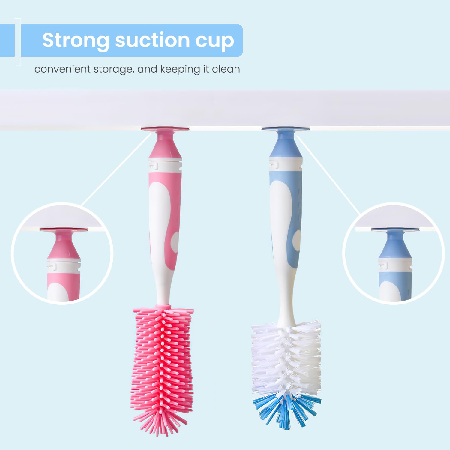 Ariseno hidden nipple brush on suction cup for quick access