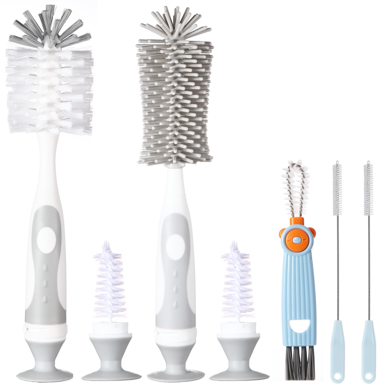 Ariseno 5-in-1 nylon bottle brush in action for thorough cleaning