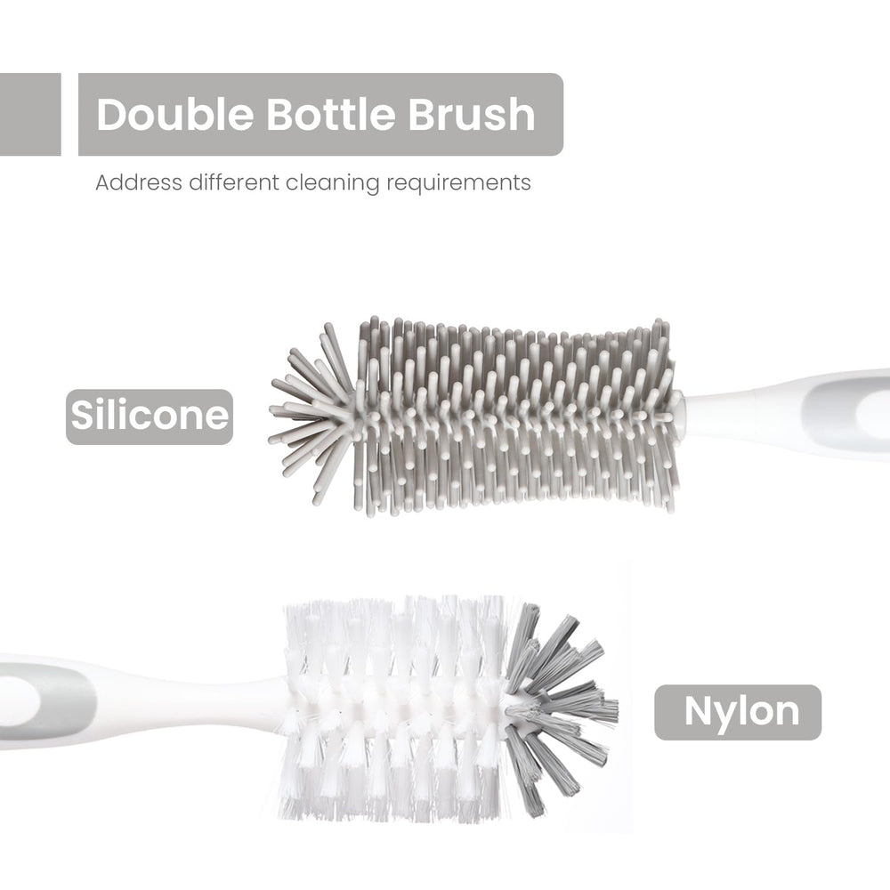 Ariseno 5-in-1 silicone bottle brush close-up for gentle cleaning