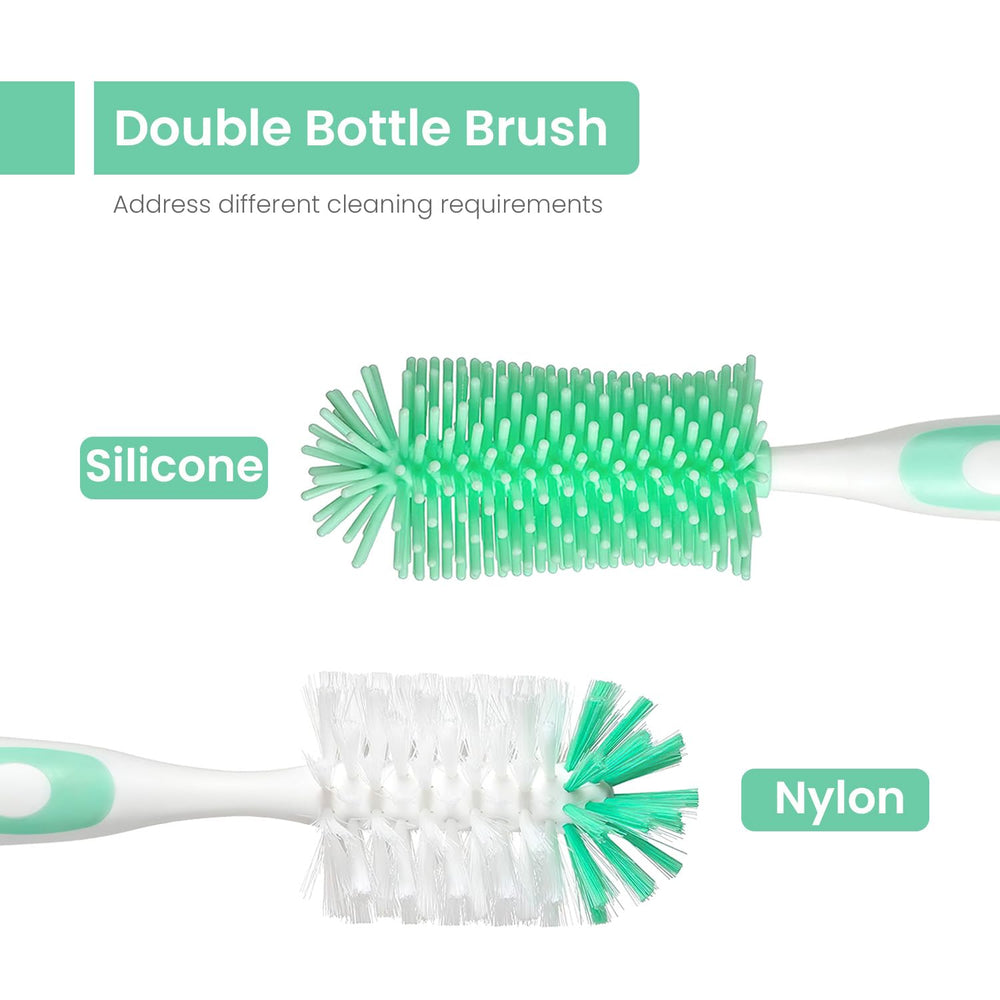 Ariseno silicone bottle brush close-up, gentle on openings.