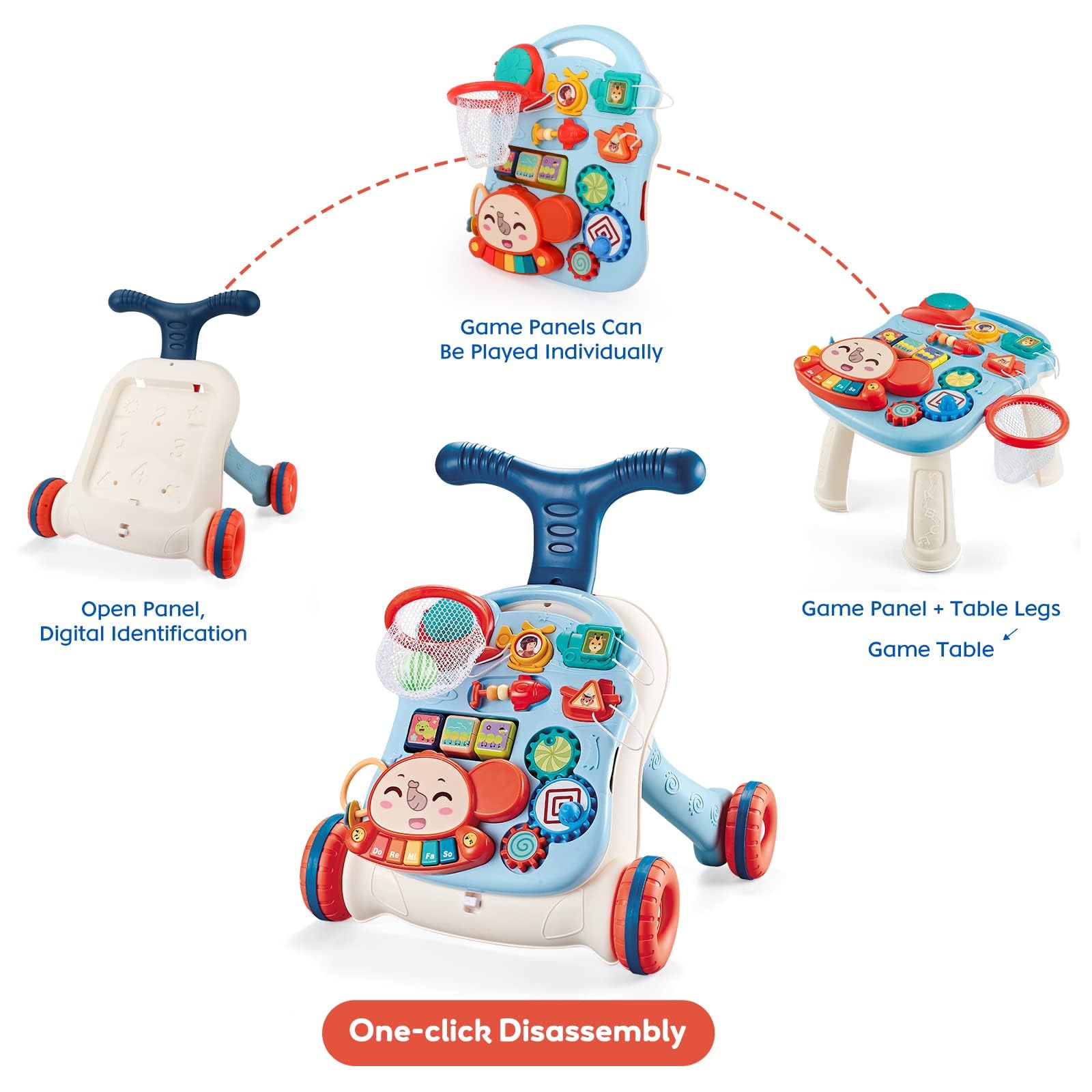Ark Miido detachable panel on the 3 in 1 walker for learning play