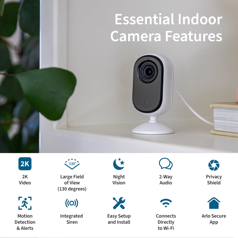 Arlo Essential 2K video live stream delivers crisp footage for baby or pet monitoring.