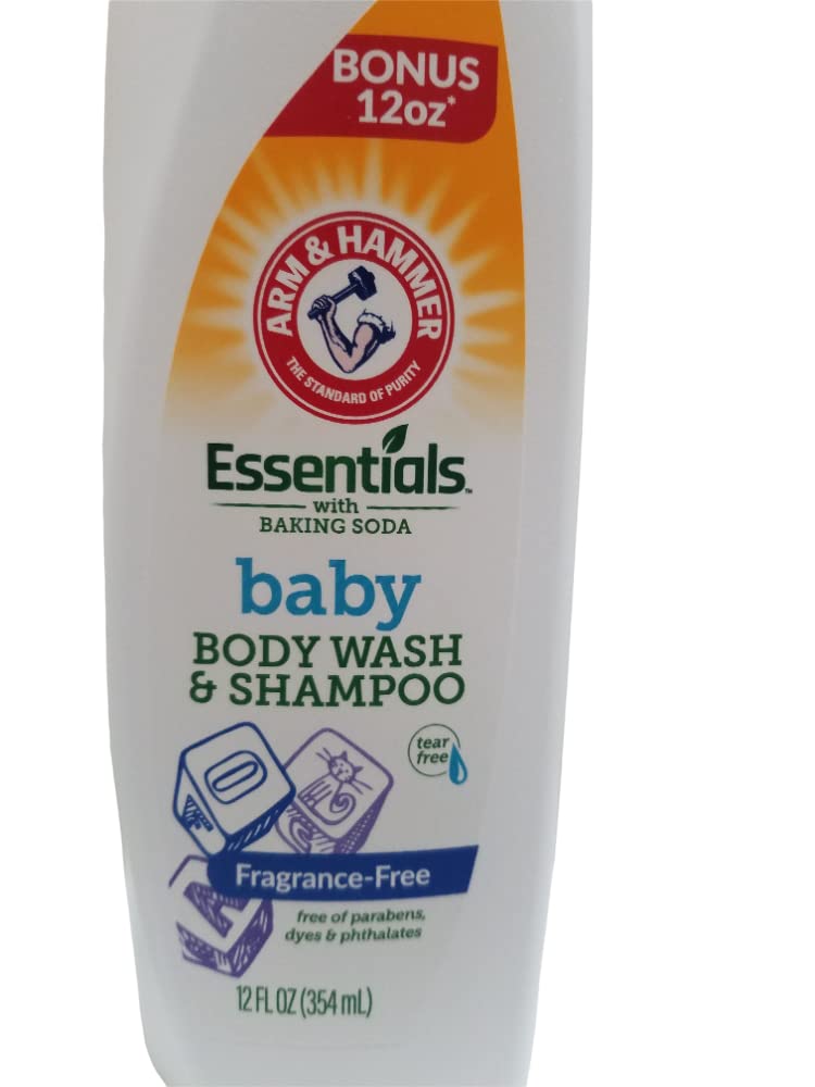 Arm & Hammer Essentials Baby Wash packaging showing 1-count for family use.