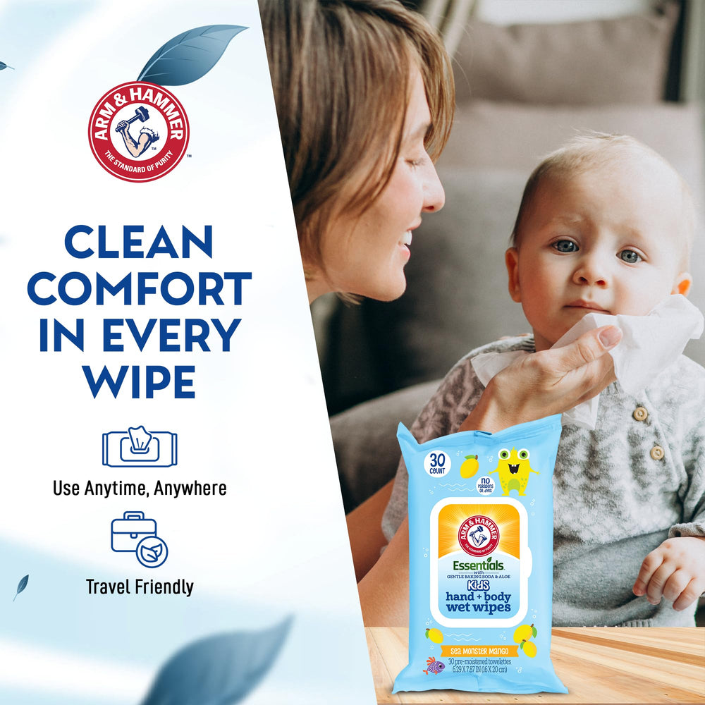 Arm & Hammer Under Watermelon Kiwi Wipes closeup aloe chamomile infusion for gentle cleansing