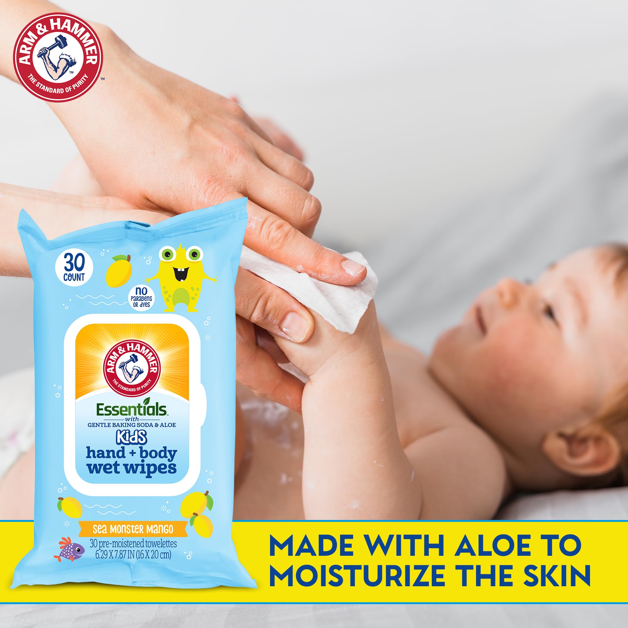 Arm & Hammer Under Watermelon Kiwi Wipes hands-use for handy family freshen-ups