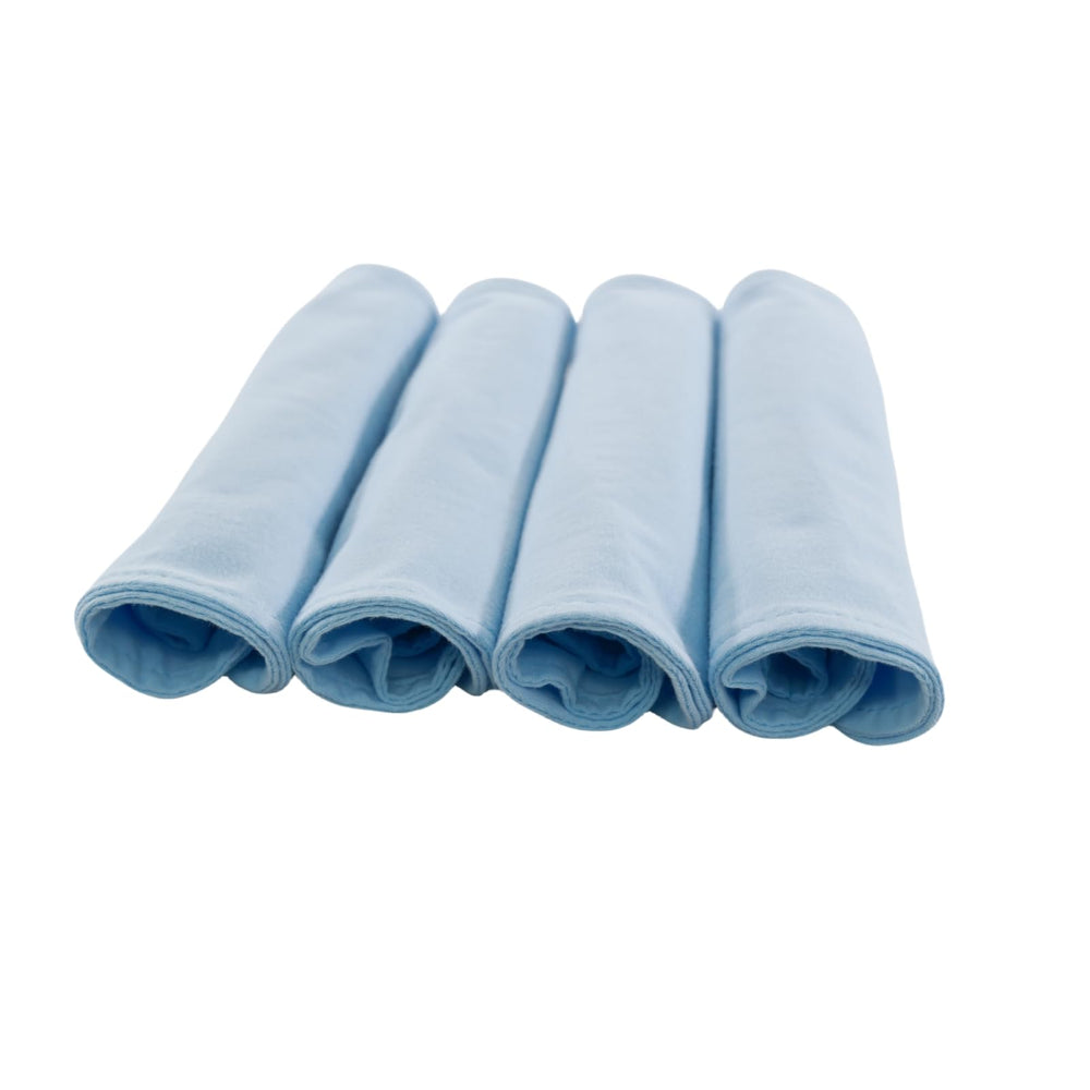 Arnzion burp cloths neatly folded or rolled for easy on-the-go storage