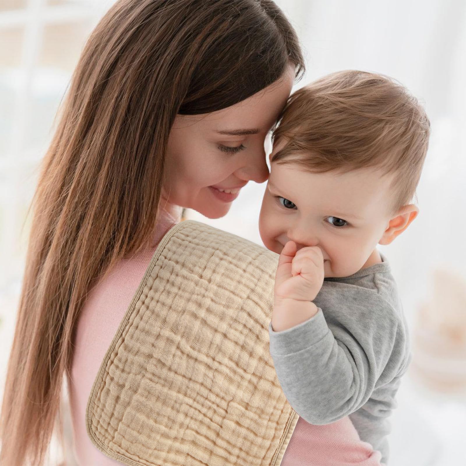 Arnzion Muslin Burp Cloths are machine washable for easy care.