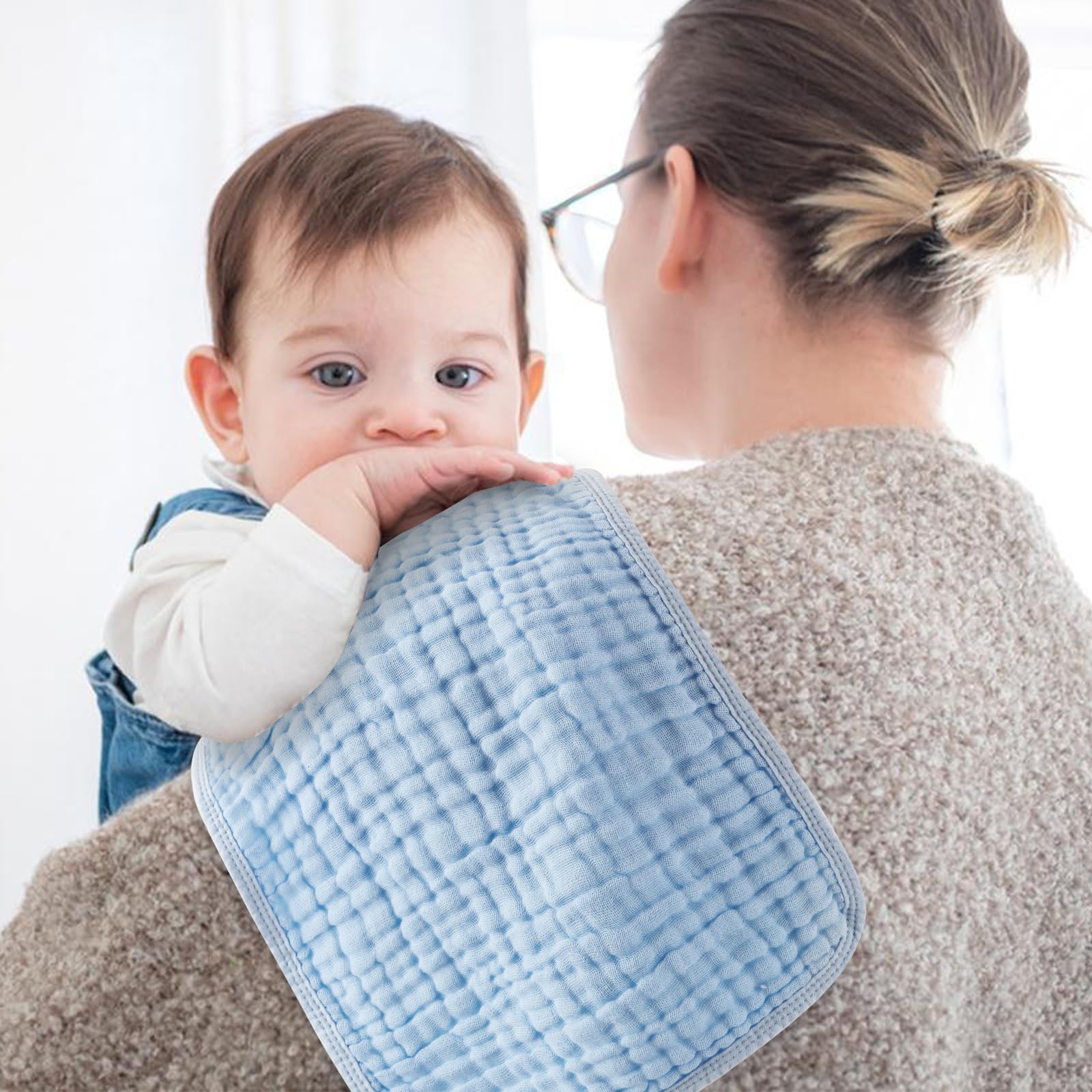 Arnzion Muslin Burp Cloths close-up shows 6-layer absorbent design.