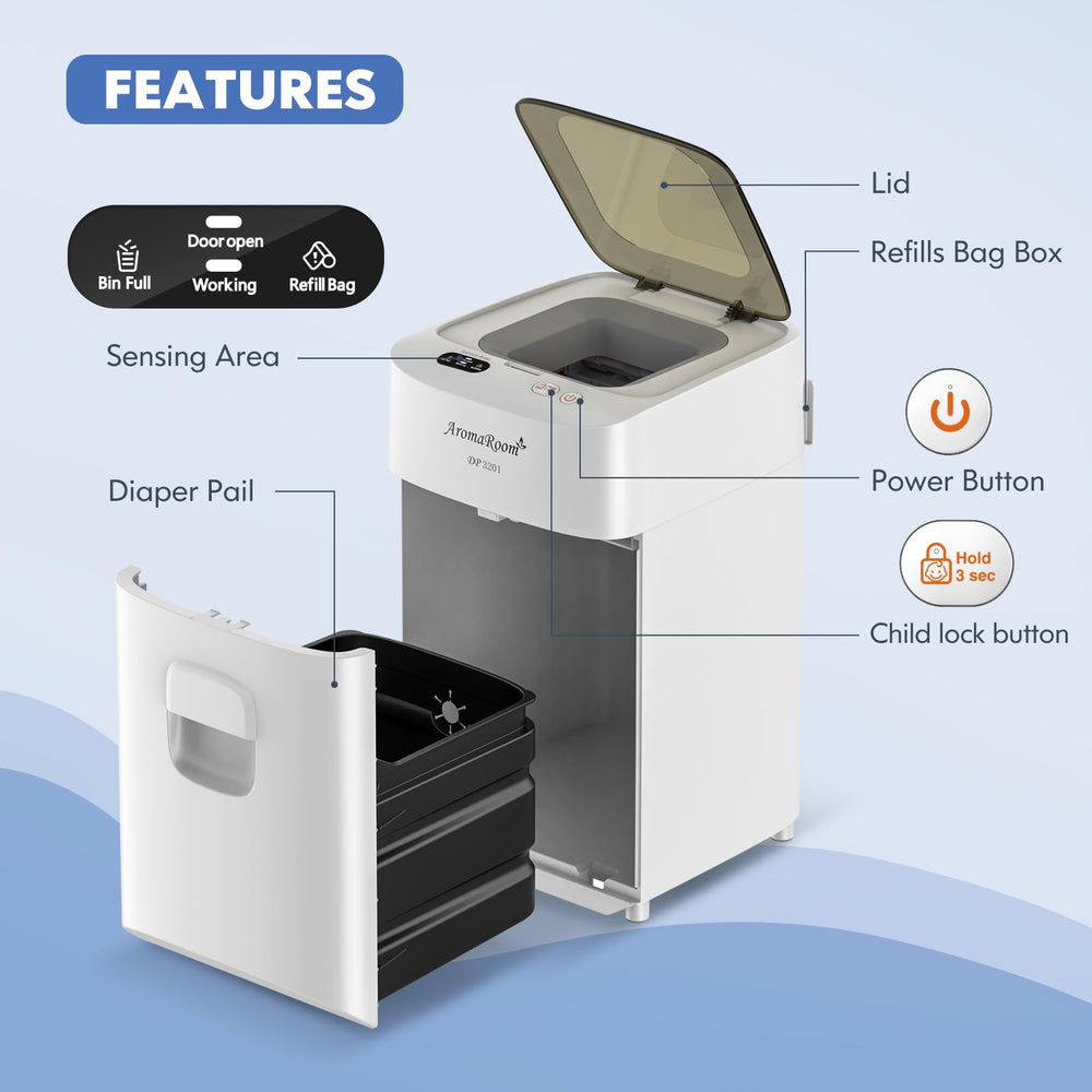 Aroma Room diaper bag installation uses rollers for secure placement