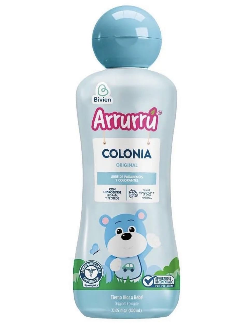 Arrurru naturals Colonia Original Azul bottle for baby care and fresh citrus-floral notes.