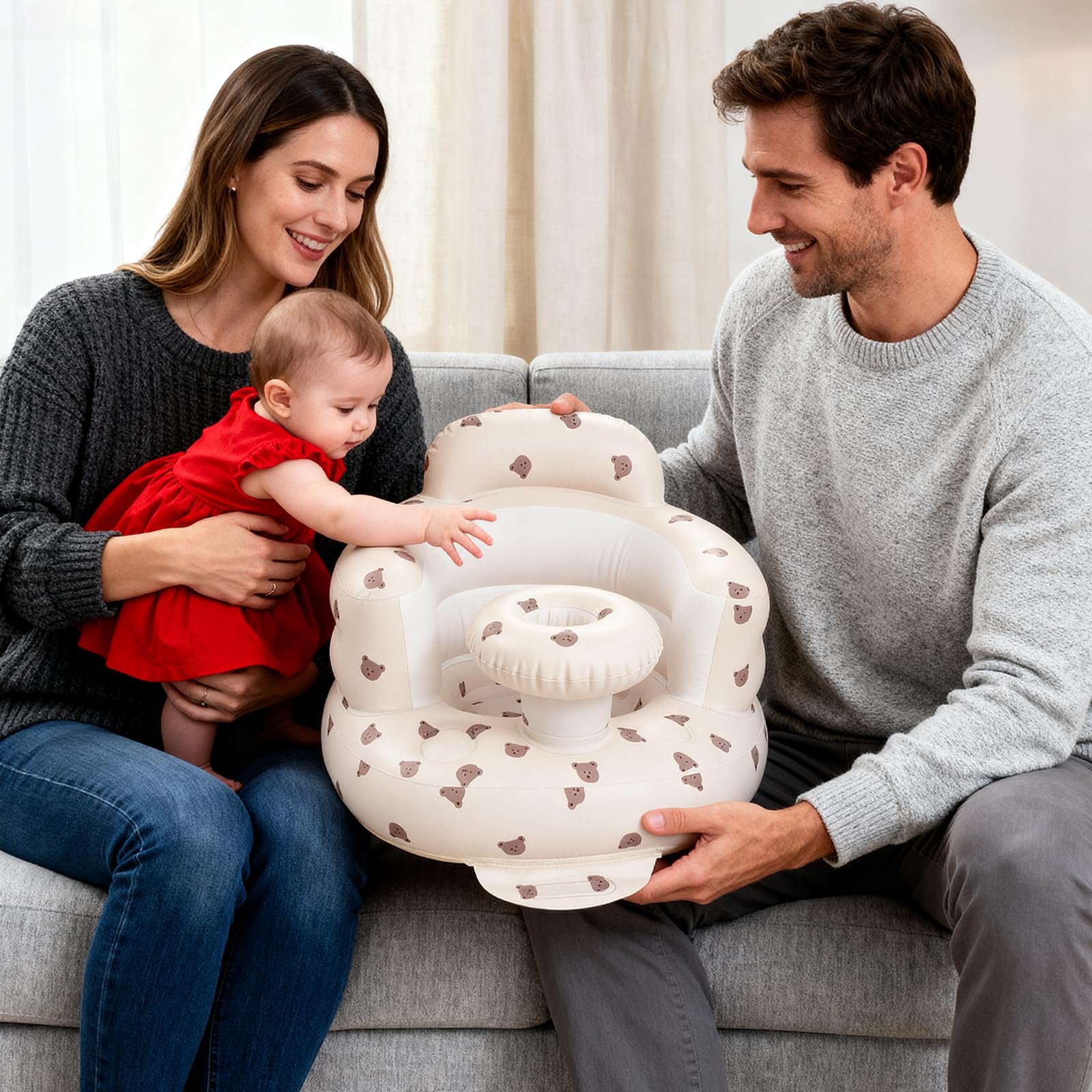 Arscniek Bear Head use cases for sitting, feeding, and play