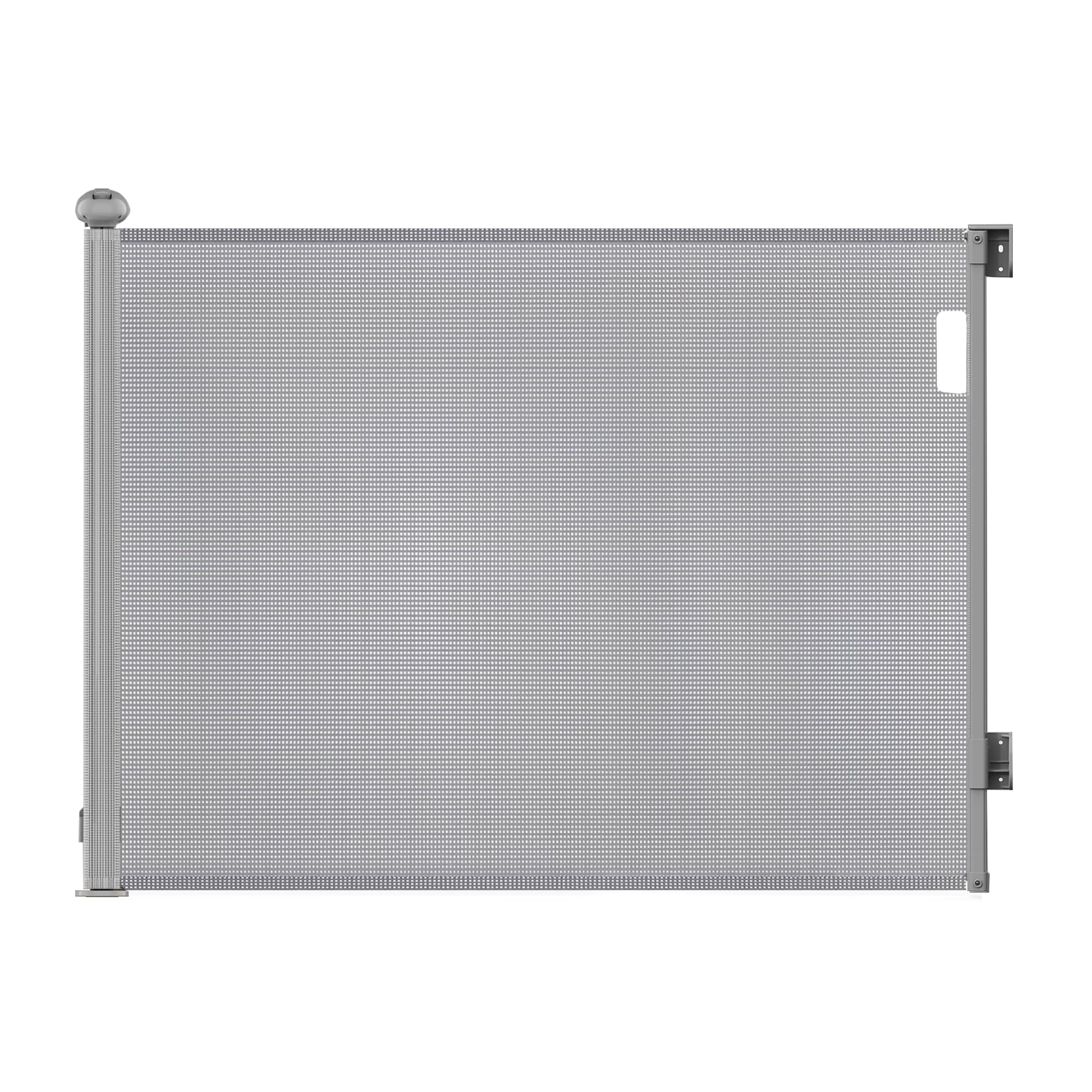 ARSHNAYAS retractable gate extended to 55 inches wide fits wide openings for pets.
