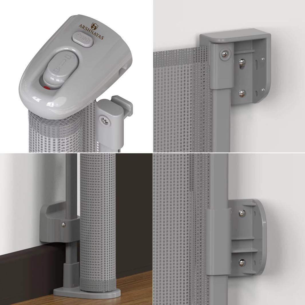 ARSHNAYAS retractable gate one handed operation for easy caregiver passage.