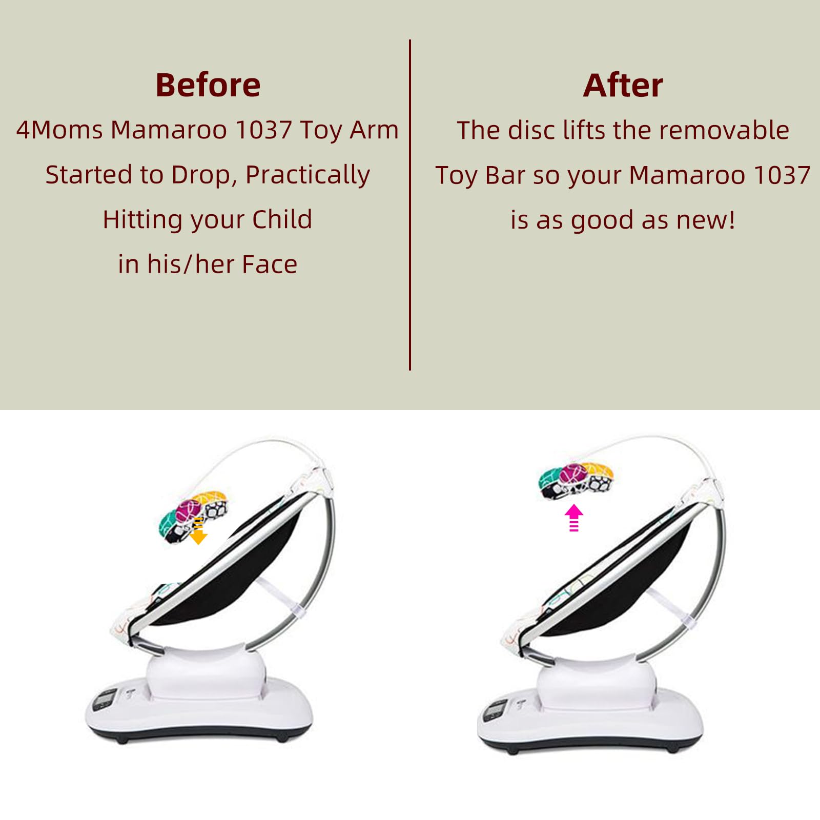ARSUNOVO attachment rod for Mamaroo 1037 provides reliable setup