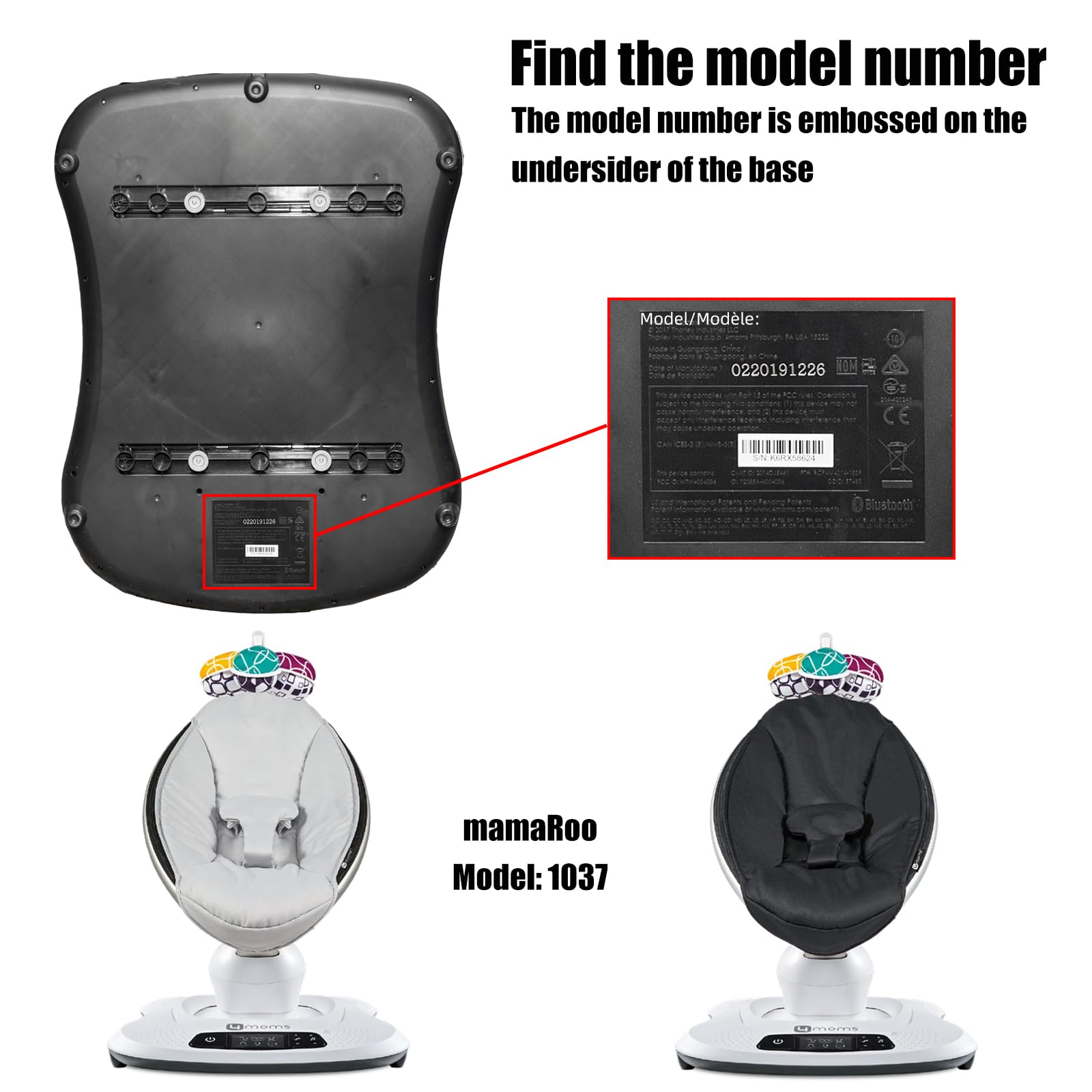 ARSUNOVO easy installation with included screws for Mamaroo 1037