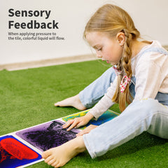 Art3d Baby Sensory Water Mats orange-red tiles invite lively eye tracking during exploration.