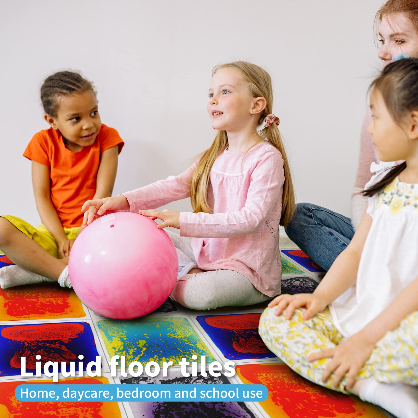 Art3d Baby Sensory Water Mats side view shows compact, stackable tiles for storage.