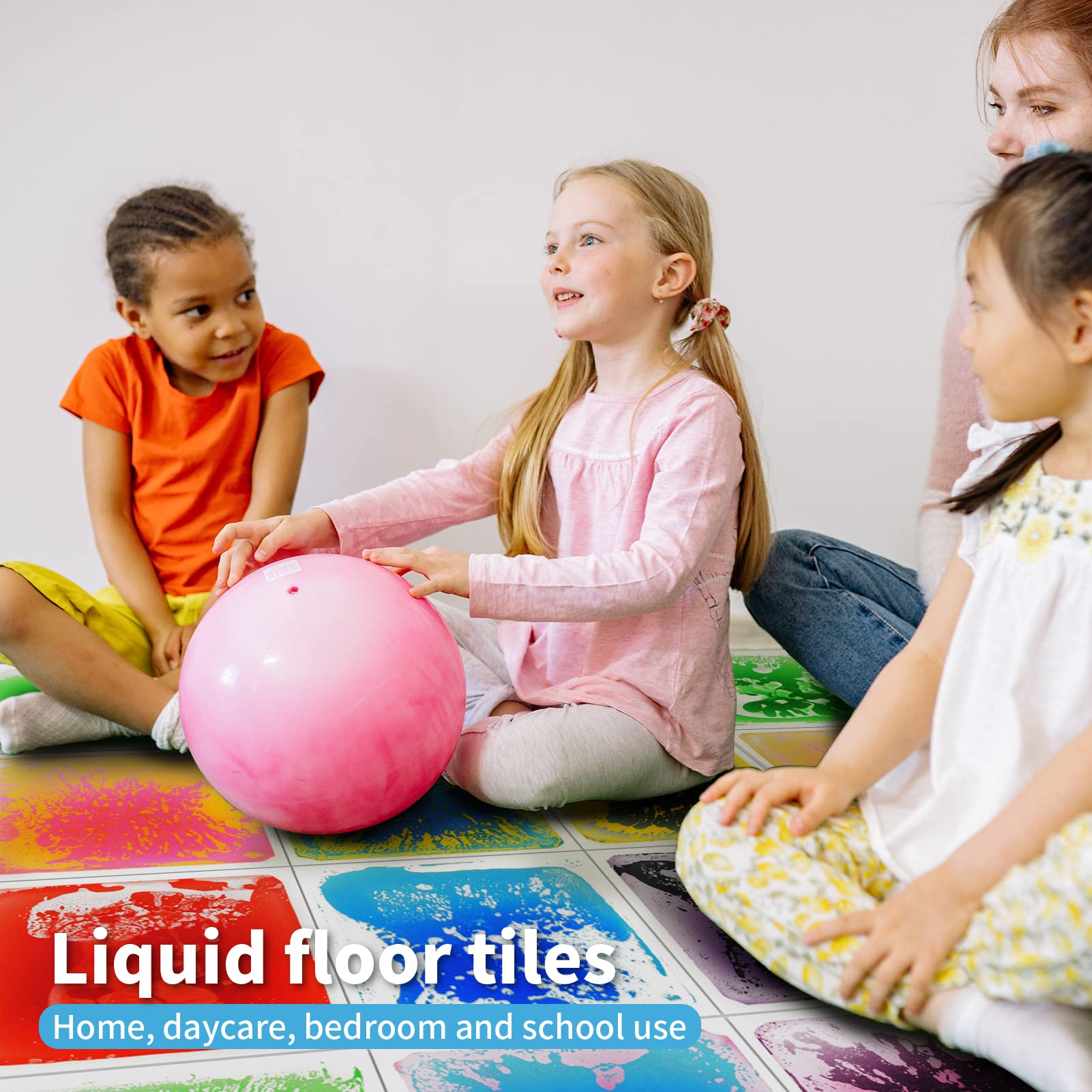 Art3d Liquid Fusion Play Mat easy clean surface for quick disinfecting.