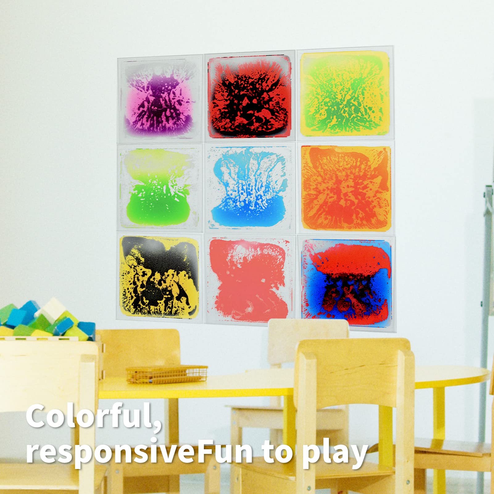 Art3d Liquid Fusion set of nine tiles forming a playful path