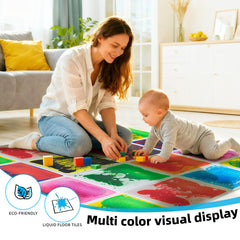 Art3d Liquid Fusion tile anti-slip backing helps keep play area steady.