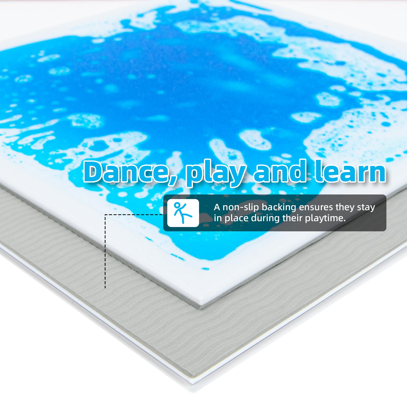 Art3d Liquid Fusion tile as a dance floor for kids' fun sessions.
