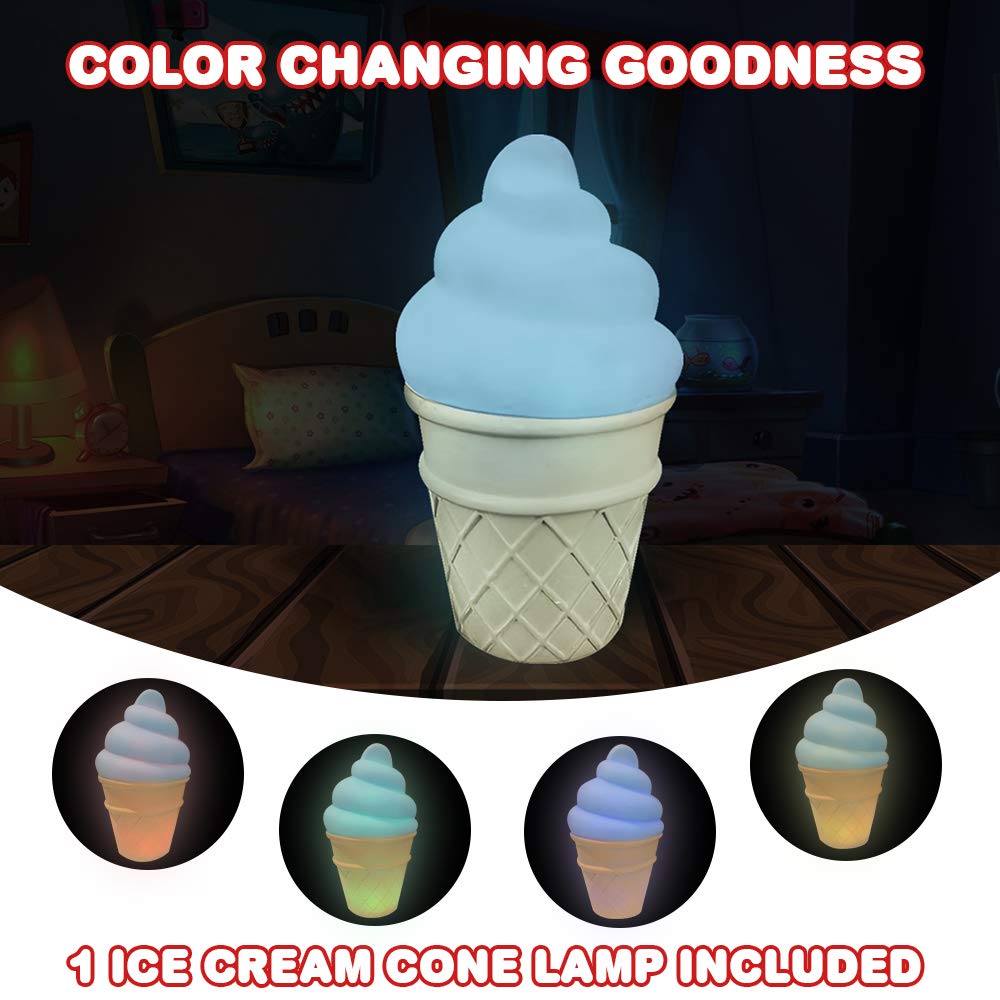 ArtCreativity LED night light with beige base cycles colors for kids' bedtime ambience