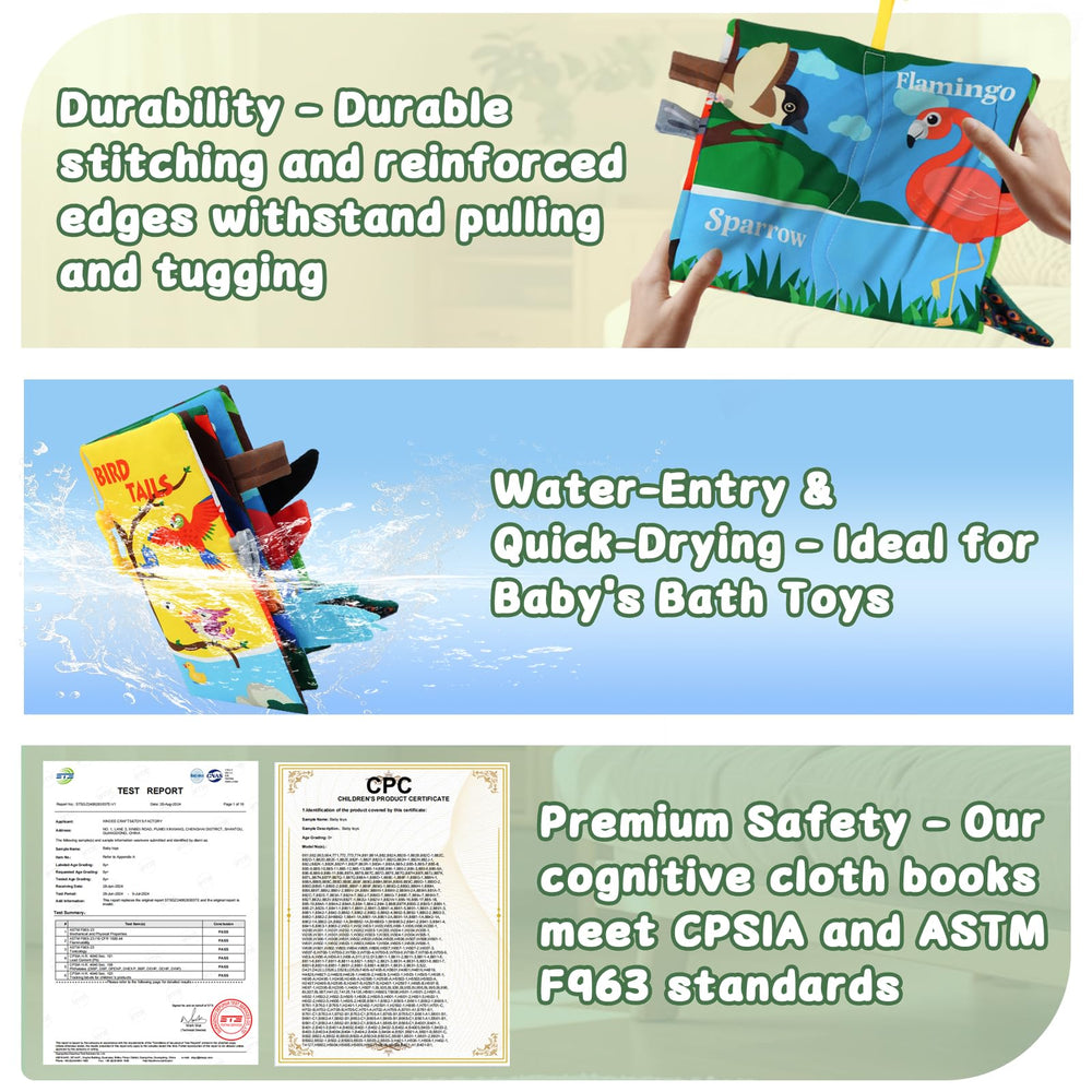 ArtCredit baby book durable and machine-washable; easy cleanup for busy parents